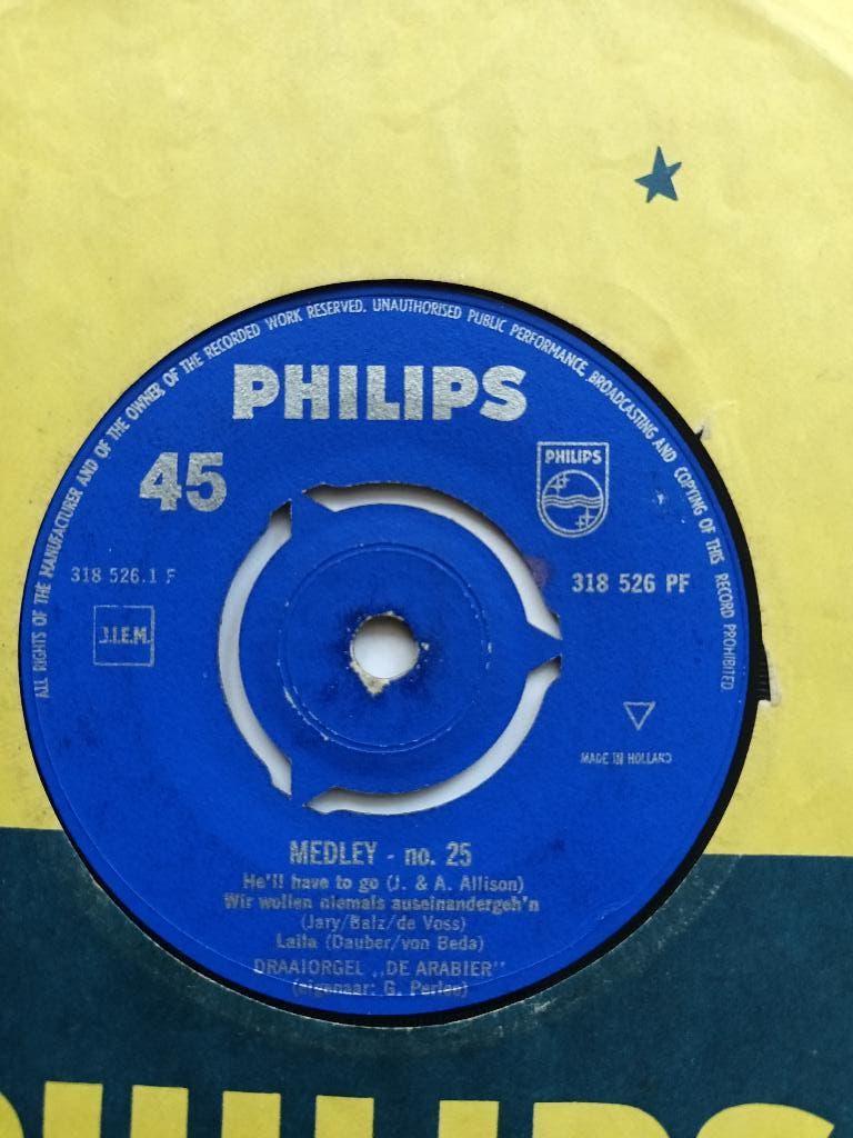 Draaiorgel De Arabier - Medley No 25  (Philips 318 526), Overige genres, 7 inch, Single, Ophalen of Verzenden