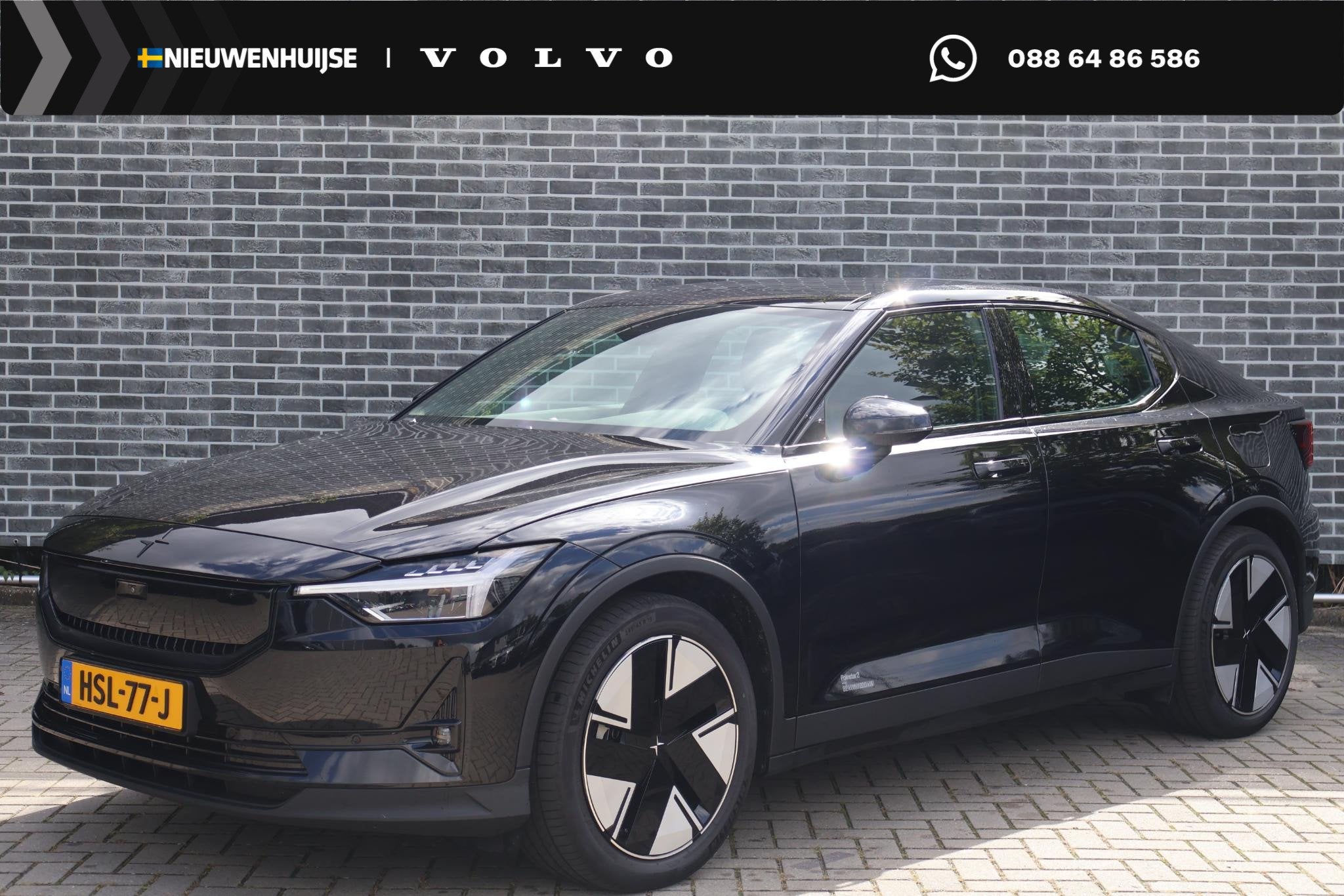 Polestar 2 Long Range Single Motor 82 kWh | Trekhaak | Panor, Auto's, Gebruikt, 82 kWh, Zwart, Origineel Nederlands