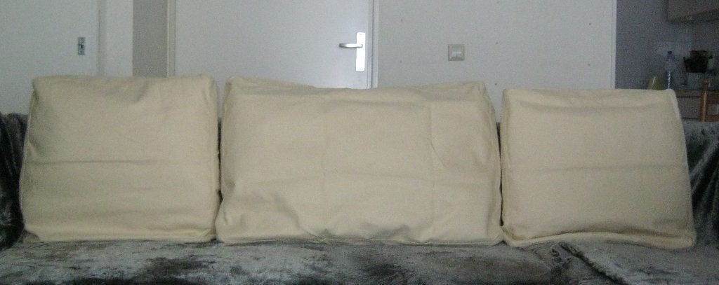 3 Nieuwe beige kussen hoezen van meubelstof, 100% katoen., Beige, Nieuw, Vierkant, Kussenhoes