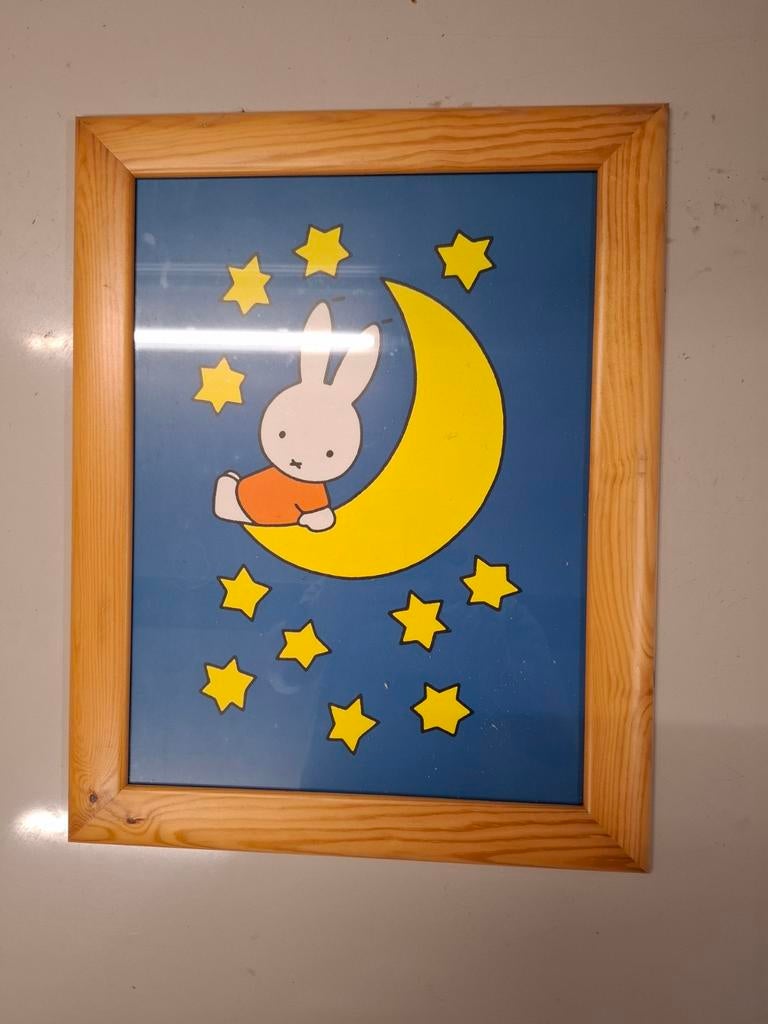 Nijntje op Maan Poster in Houten Lijst, Ophalen, Minder dan 50 cm, Gebruikt, Foto of Poster