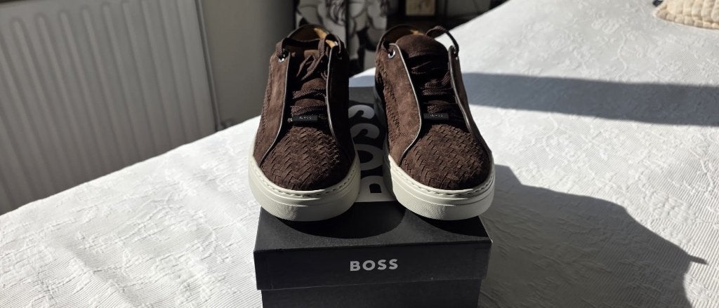 Boss Gary sneaker woven Brown - zeldzaam, Bruin, Verzenden, Nieuw, Sneakers of Gympen
