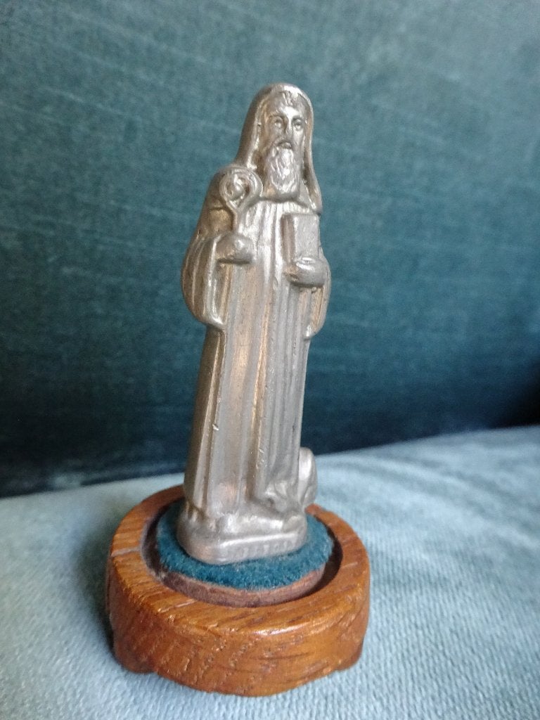 Beeldje: Sao Bento, Sint Benedictus, Saint Benedict + sokkel, Ophalen