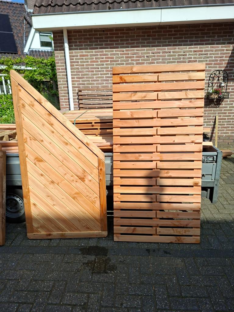 2 nieuwe douglas schuttingen  Zeer luxe ivm opruiming, Tuin en Terras, Schuttingen, Ophalen, 1 tot 2 meter, Minder dan 3 meter