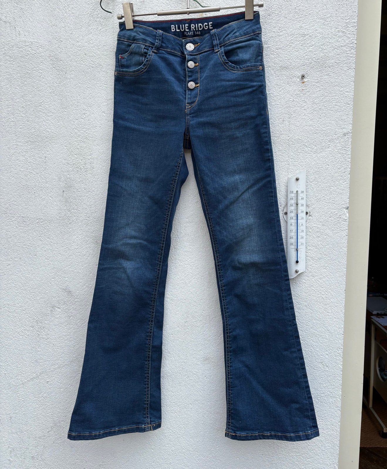Set: Blue Ridge flared jeans en Sissy-Boy topje, Kleding | Dames, Ophalen of Verzenden, Zo goed als nieuw, Blauw, Overige jeansmaten