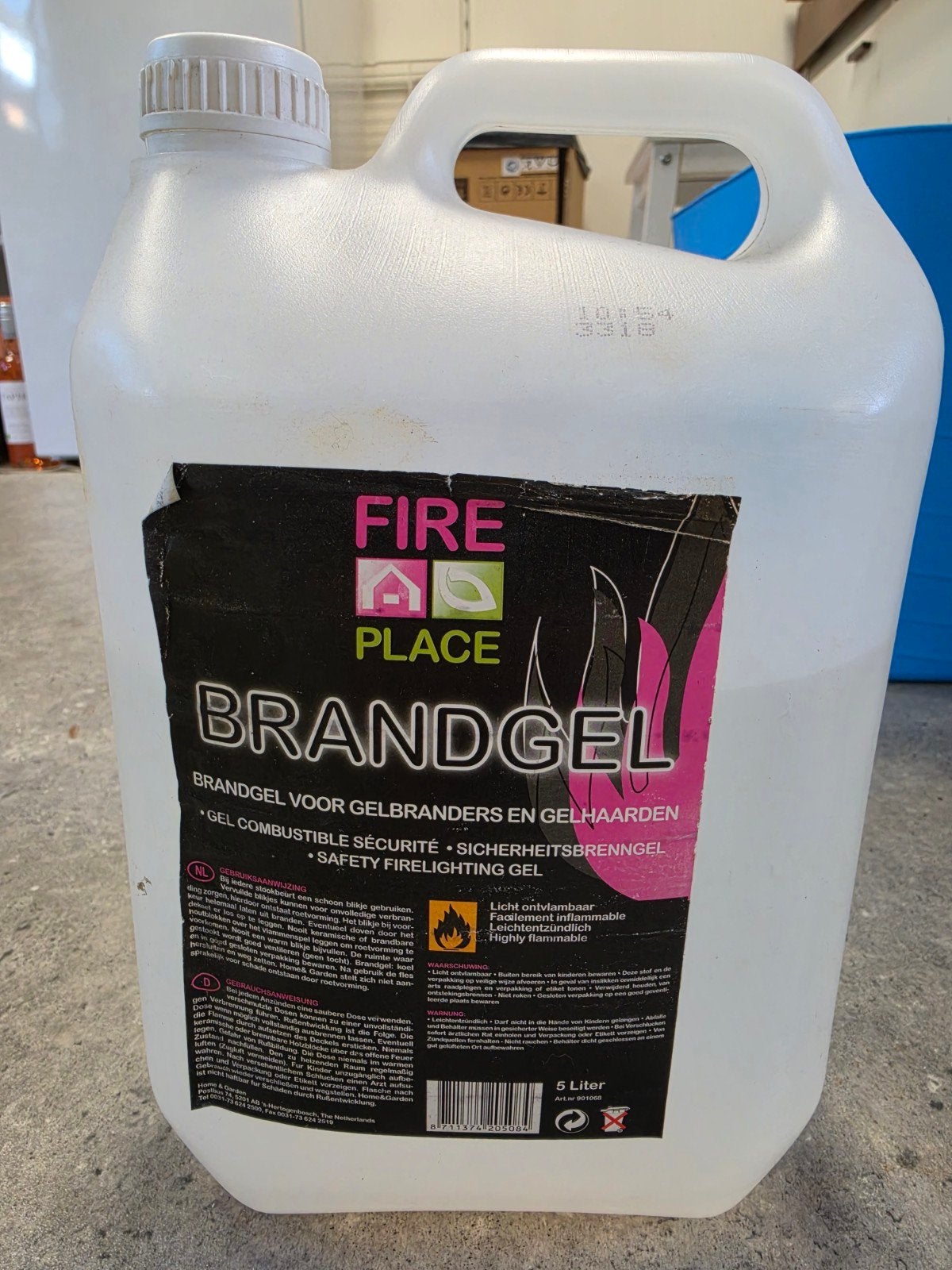 gratis: Brandgel jerrycans (één vol, één 2/3 vol), Ophalen of Verzenden, Gebruikt