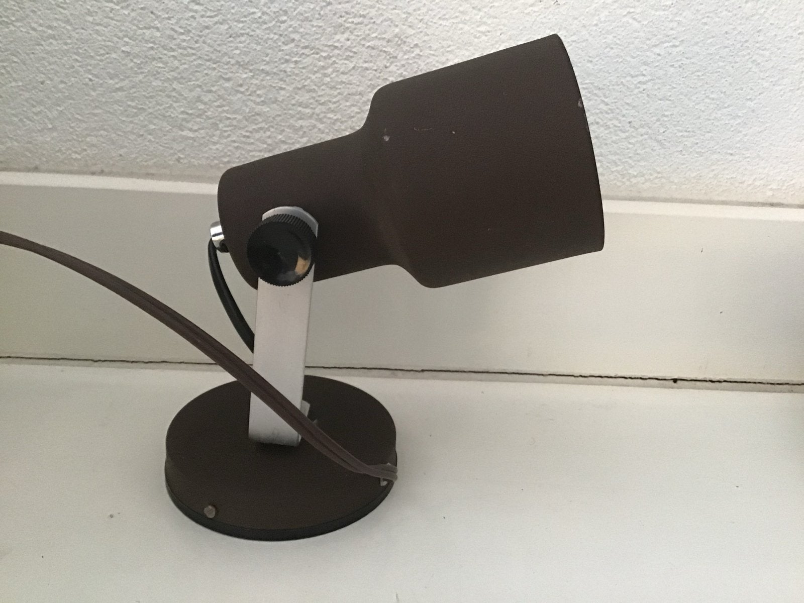 Vintage Herda spotlamp bruin mat, jaren '70, Ophalen of Verzenden