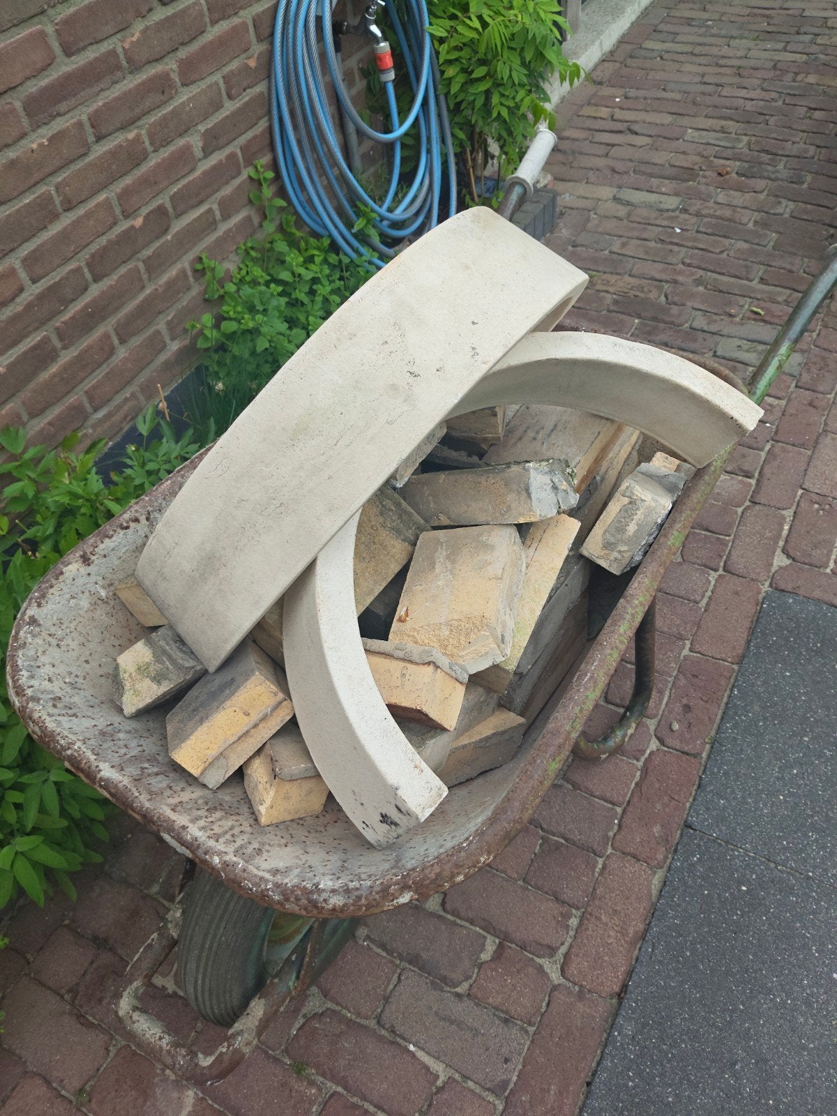 Chamotte vuurvaste stenen en keramische BBQ hitteschilden, Ophalen, Gebruikt