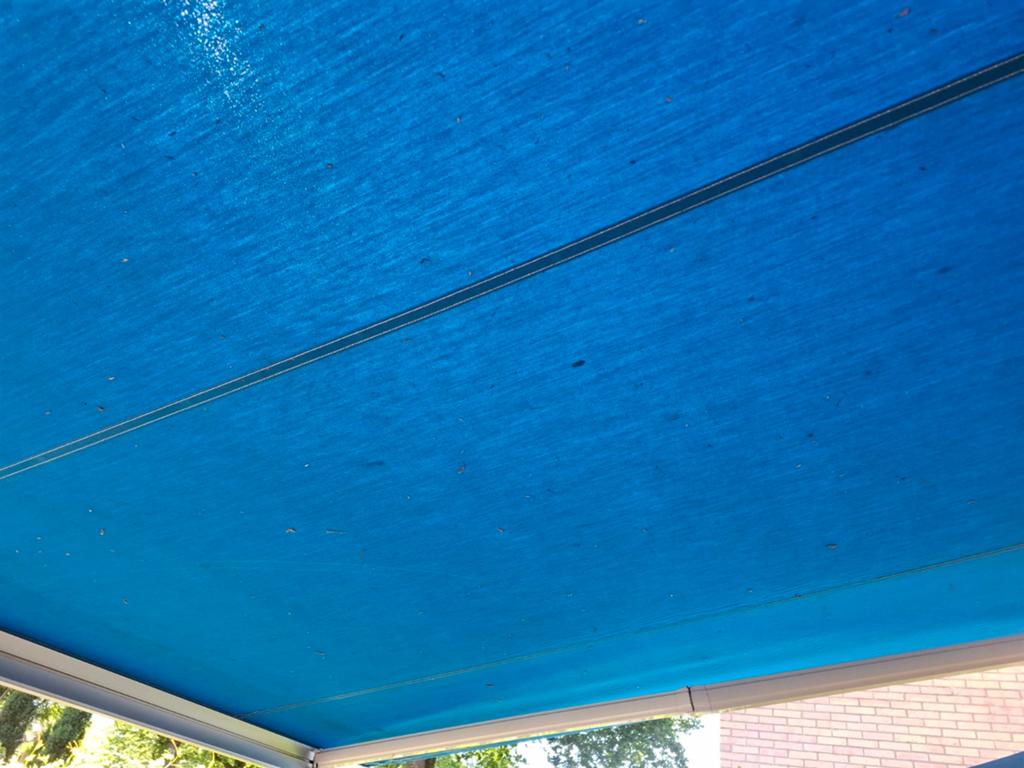 ALLEEN DOEK voor zonnescherm blauw breed 3.75 x 2.50, Tuin en Terras, Zonneschermen, Ophalen of Verzenden, Gebruikt