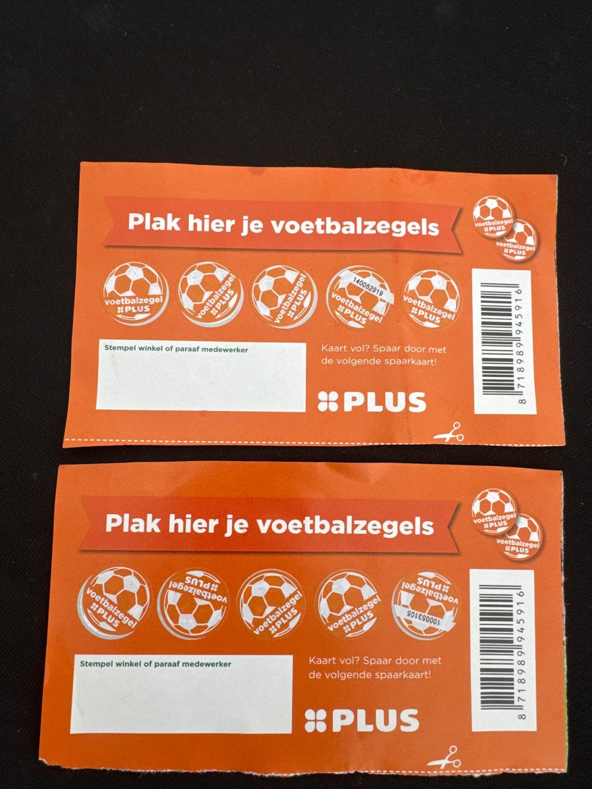 Plus WK voetbalzegels - 2 volle spaarkaarten, Ophalen of Verzenden