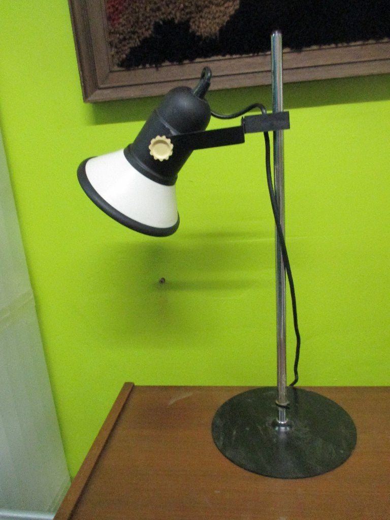 tafellamp spot jaren 70 design 50 cm retro 15 cm kapje, Gebruikt, Gloeilamp, Overige typen, ?