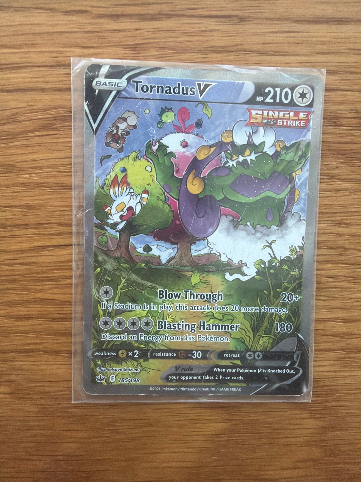 Tornadus V Pokémon Kaart (185/198) - Single Strike, Verzenden, Zo goed als nieuw, Losse kaart