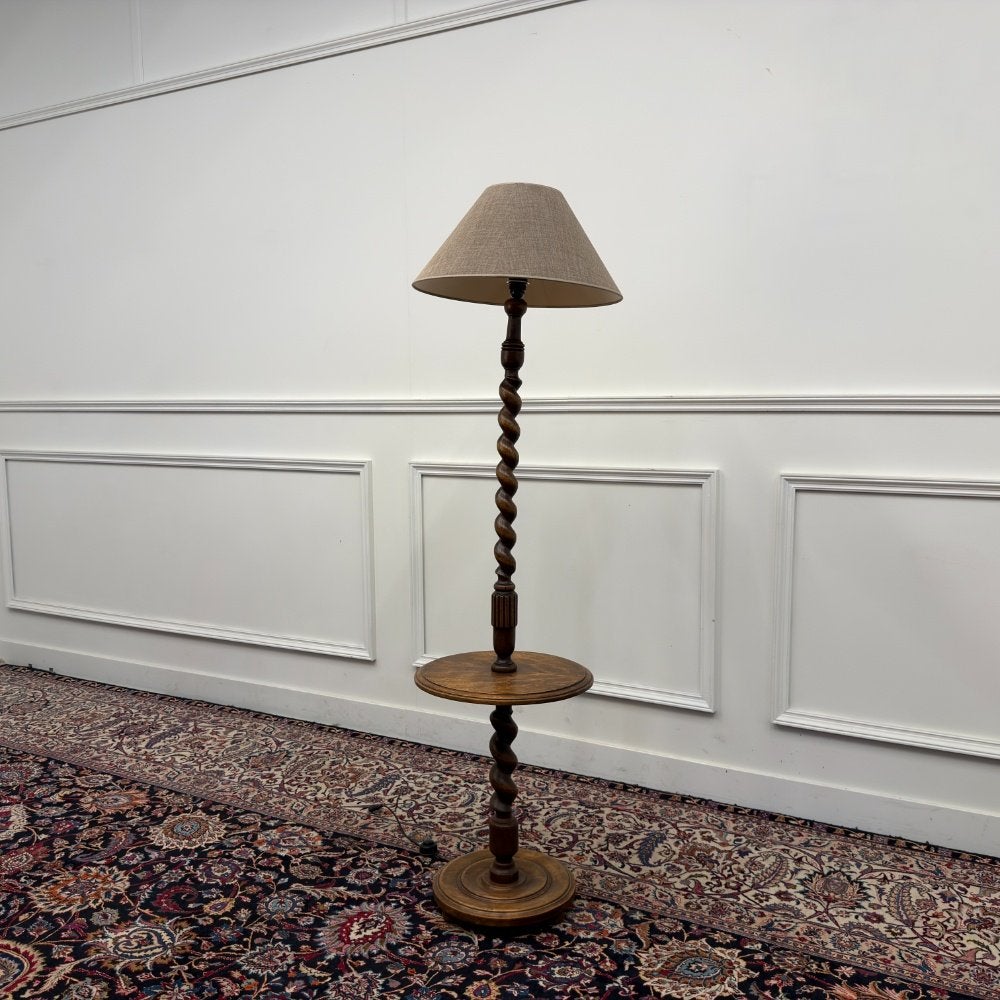 Charles Dudouyt Vloerlamp Walnotenhout Frans Jaren '40, Ophalen of Verzenden