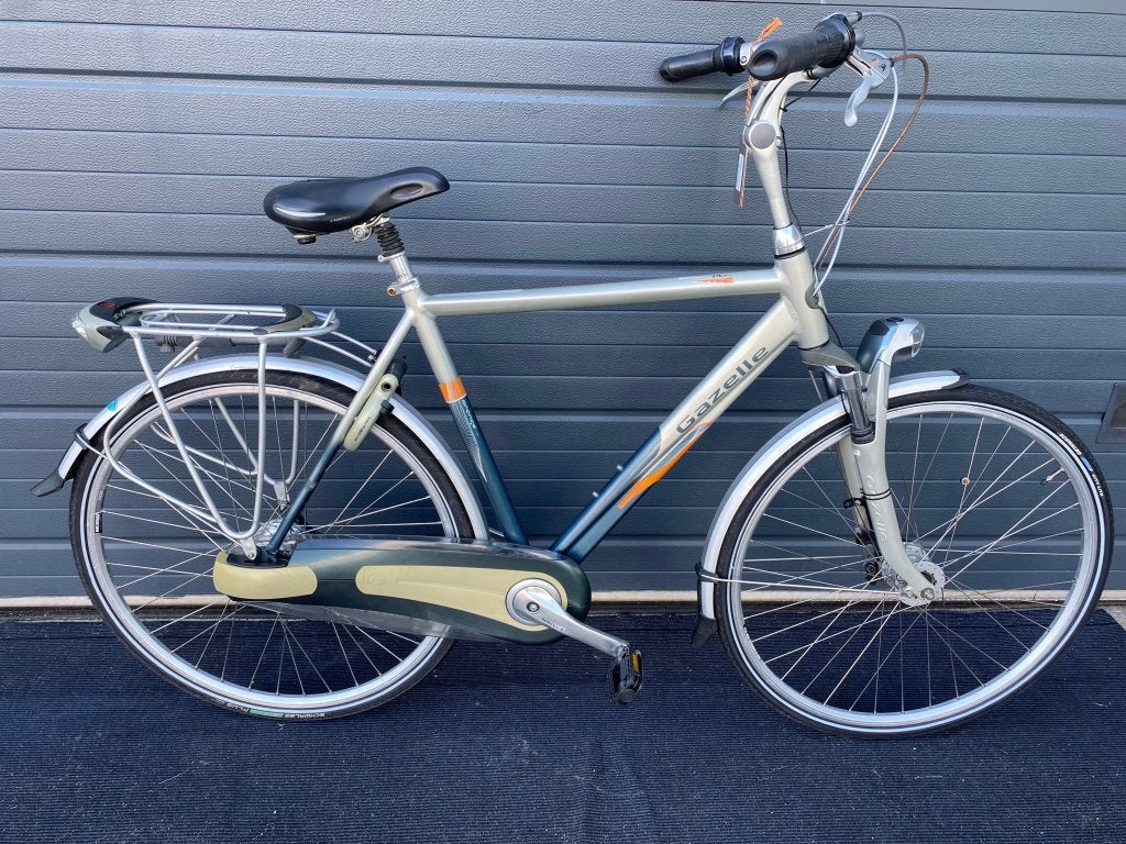 Gazelle orange H57cm grijs 7 versnelling, Fietsen en Brommers, Ophalen, Gebruikt, Cleanbikes, Versnellingen