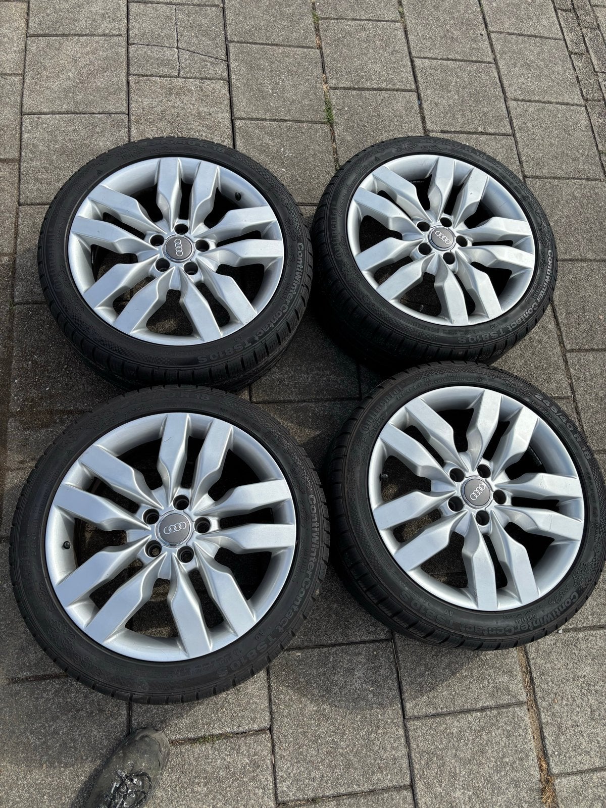 Audi a7 18 inch velgen met Continental winterbanden, Ophalen, 18 inch, Banden en Velgen, Winterbanden