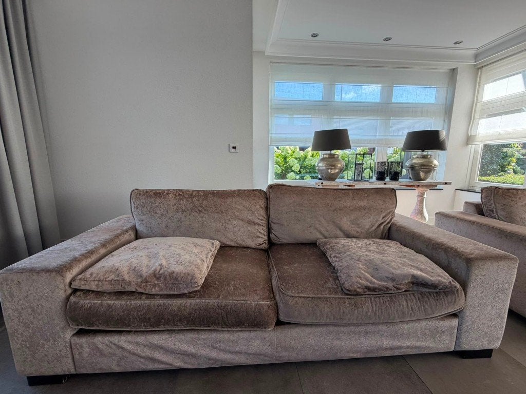 bankstel en love seat, Ophalen, Gebruikt, Driepersoons, 75 tot 100 cm