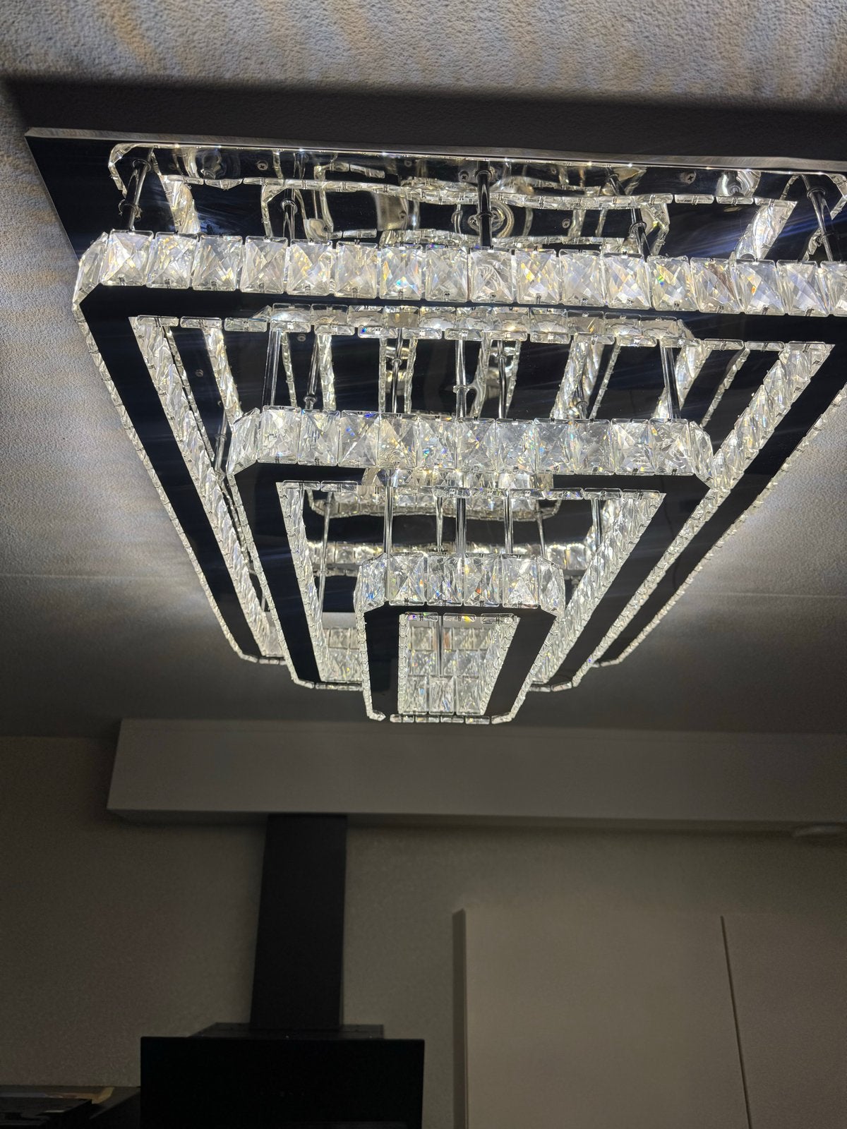Moderne LED Plafondlamp met Kristallen en Afstandsbediening, Ophalen, Modern, Meerkleurig, LED