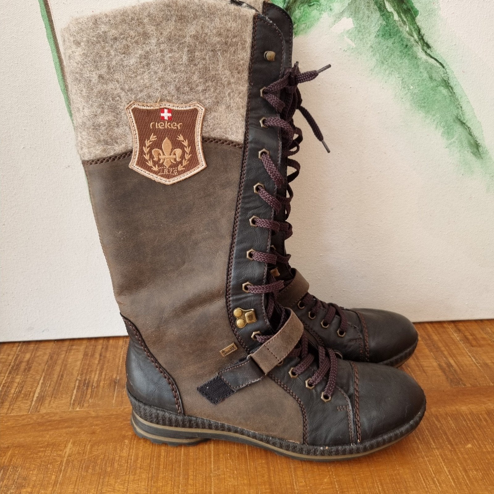 NW!! maat 40 rieker veterlaarzen oktoberfest fantasy boots, Kleding | Dames, Hoge laarzen, Bruin, Nieuw, Ophalen of Verzenden