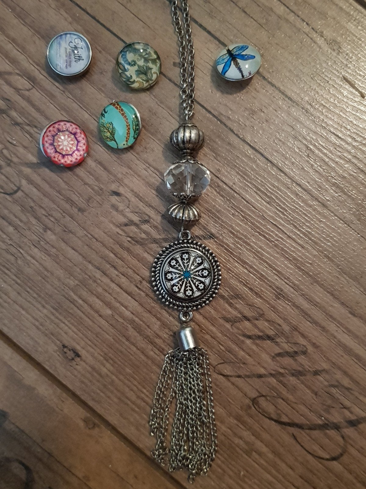 Zilveren ketting met verwisselbare stenen, Sieraden, Tassen en Uiterlijk, Met hanger, Nieuw, Ophalen of Verzenden, Zilver