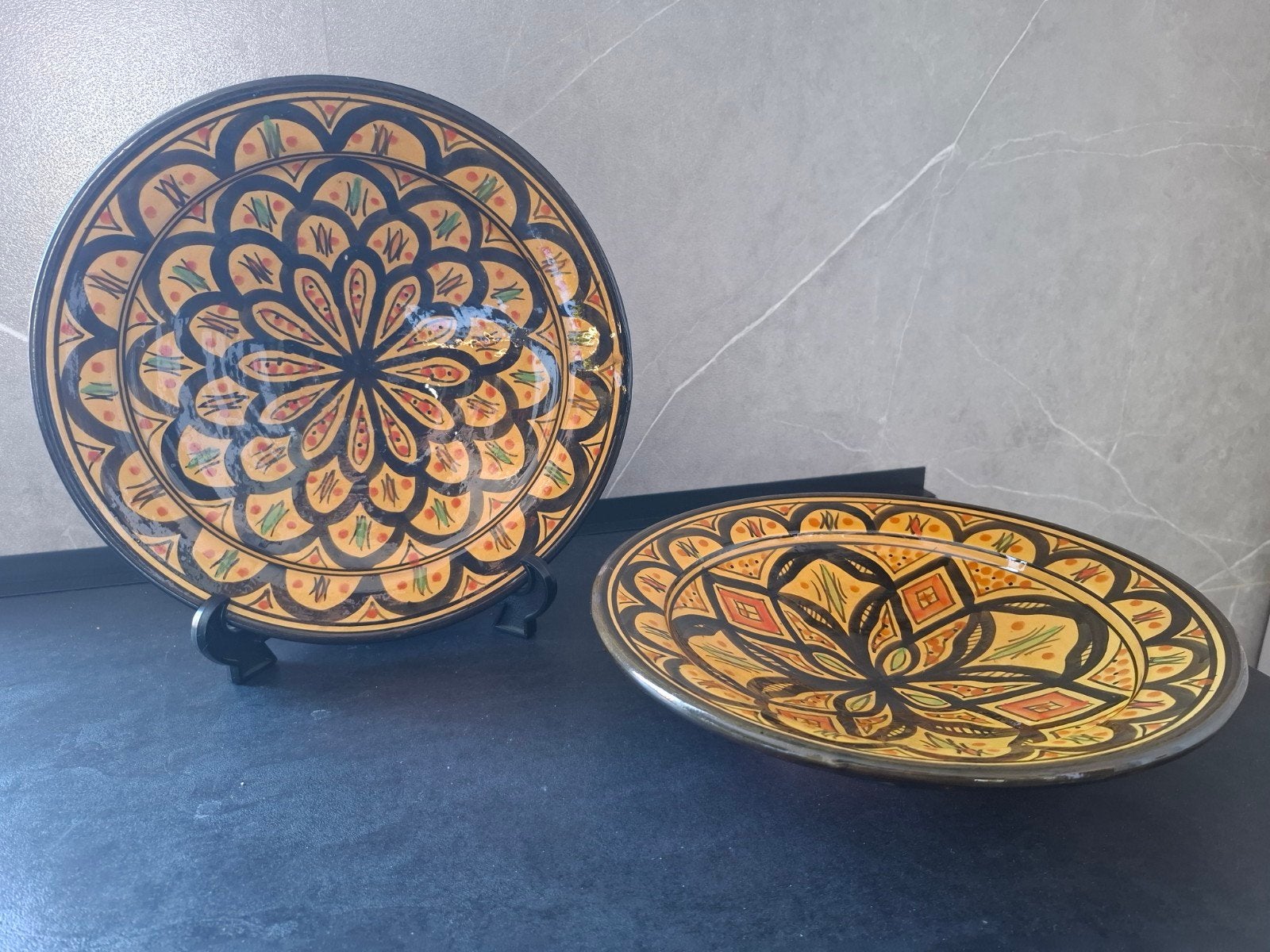 Set van 2 Marokkaanse handgeschilderde schalen, Ophalen of Verzenden