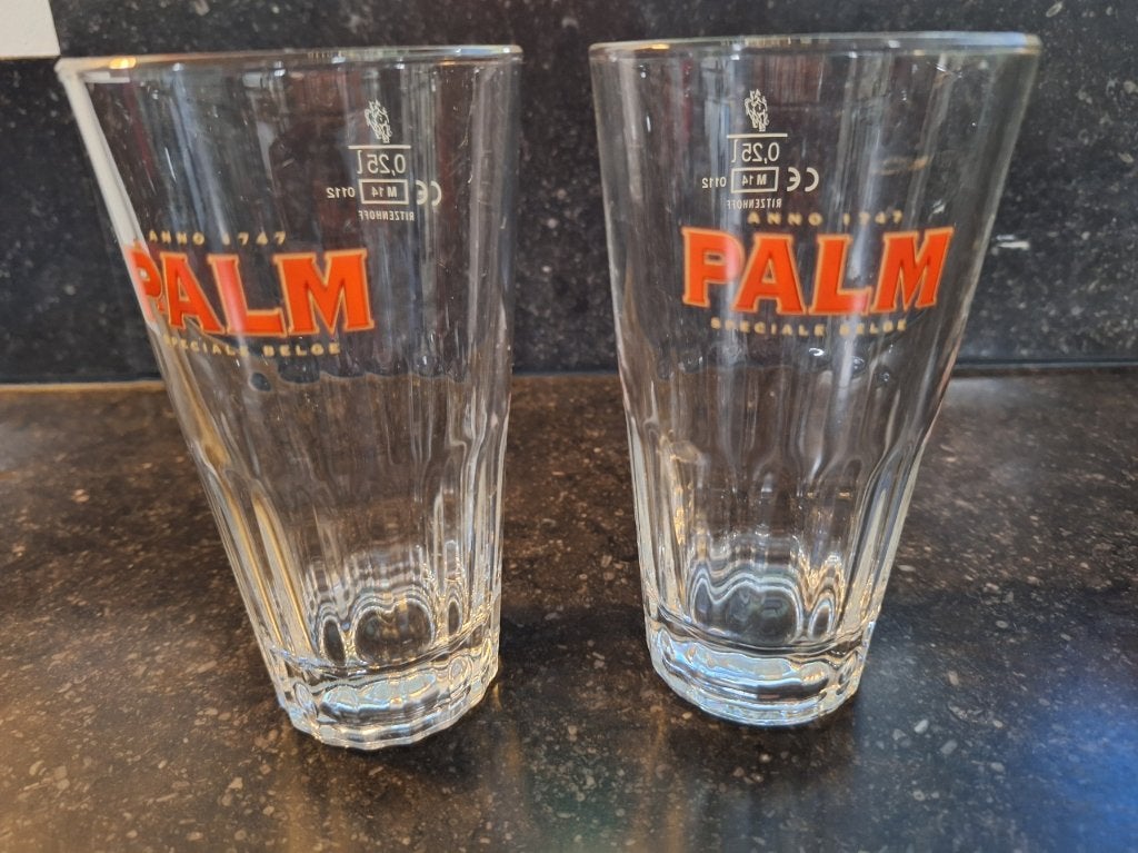 2 x Palm glas 0.25 cl, Ophalen of Verzenden, Zo goed als nieuw, Glas of Glazen, Palm