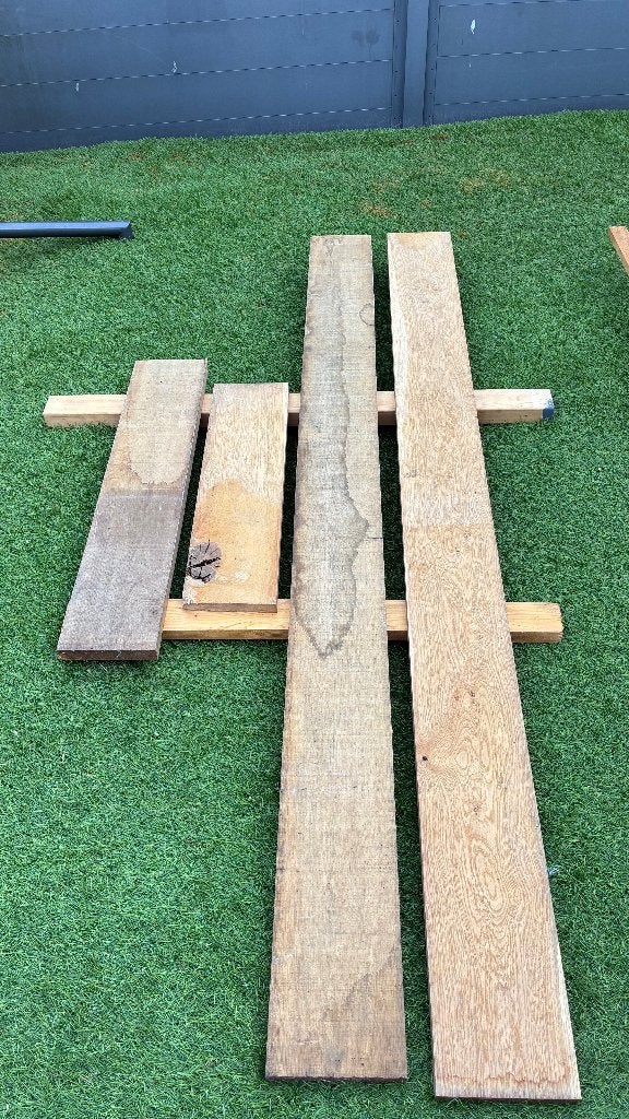 Massief eiken planken, Doe-het-zelf en Verbouw, Hout en Planken, Ophalen, 25 tot 50 mm, Eiken, Nieuw