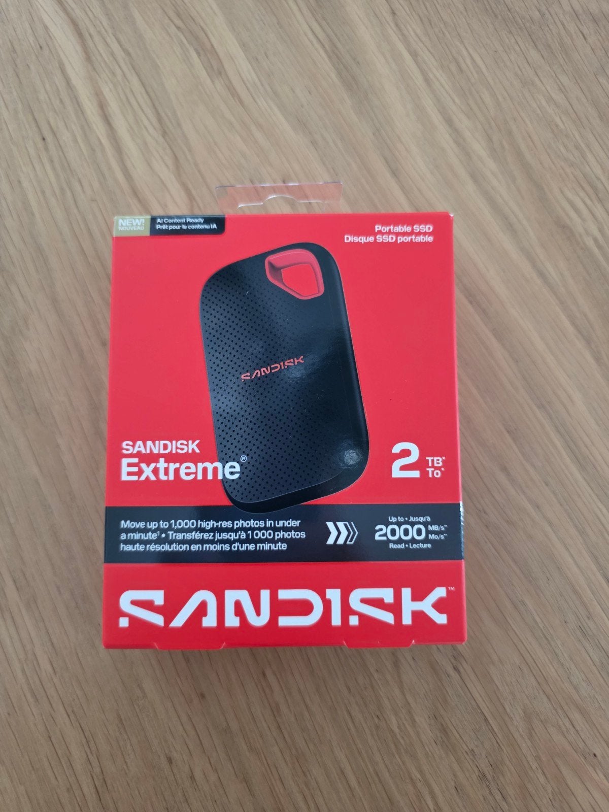 Sandisk Extreme Portable SSD (V3) 2TB Blauw - Nieuw in seal, Computers en Software, Harde schijven, 2TB, Server, SSD, Sandisk