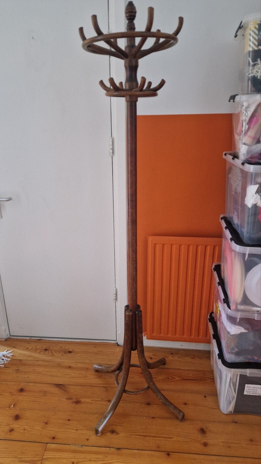 Vintage houten staande kapstok, Huis en Inrichting, Woonaccessoires | Kapstokken, Ophalen, Gebruikt, Staande kapstok, 150 tot 200 cm