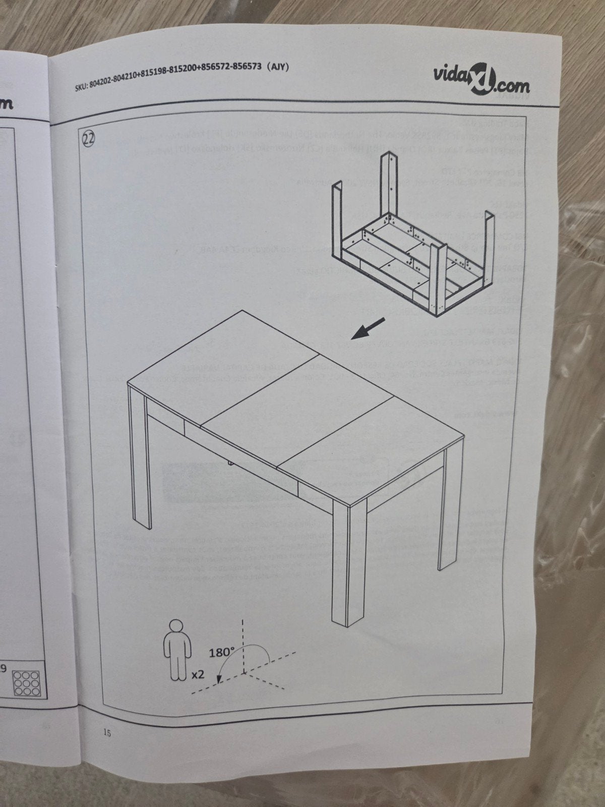 Foto 7 van VidaXL eettafel uitschuifbaar, nieuw in doos
