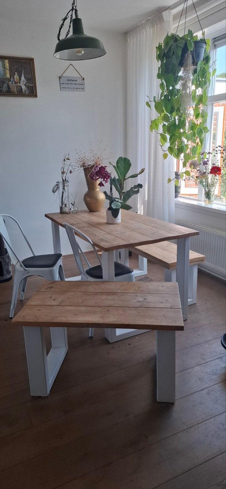 mooi eethoek setje, tafel, stoelen, salontafel, Huis en Inrichting, Tafels | Eettafels, Ophalen of Verzenden, Zo goed als nieuw
