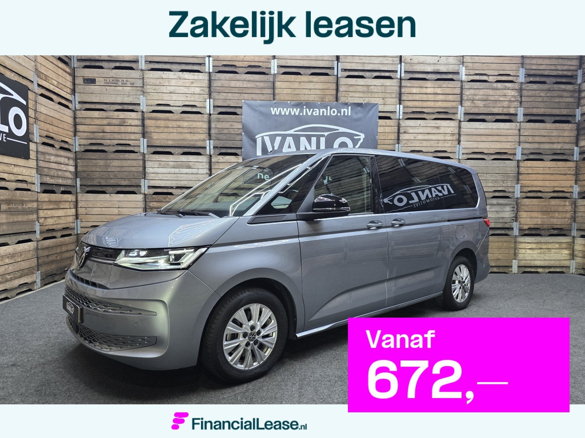 Volkswagen Multivan 1.4 eHybrid L2H1 Style 7p. Trekh. 218 PK, Stof, Gebruikt, 150 pk, 138 €/maand