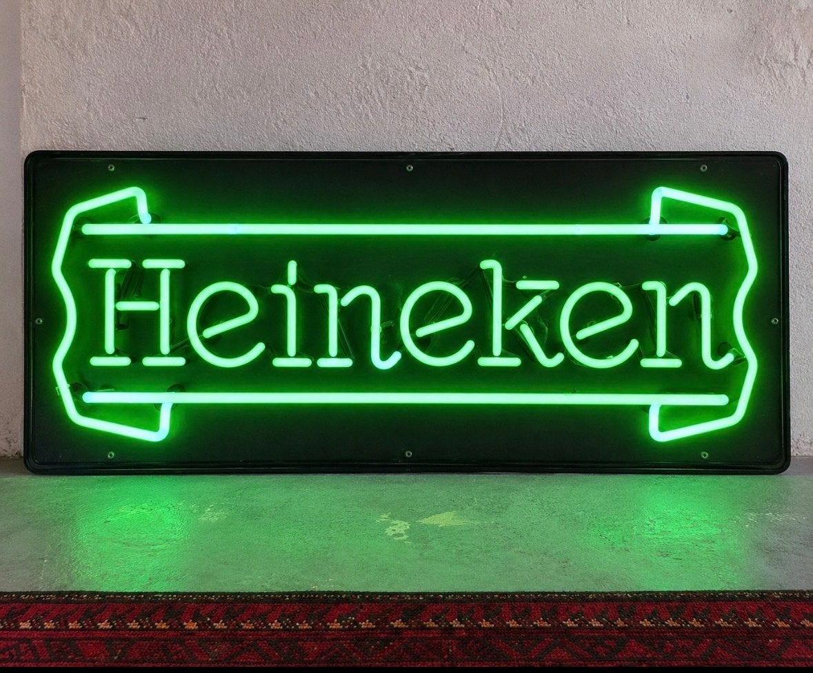 Heineken neon lichtbak - Vintage reclamebord, Verzamelen, Verzenden, Gebruikt, Lichtbak of (neon) lamp