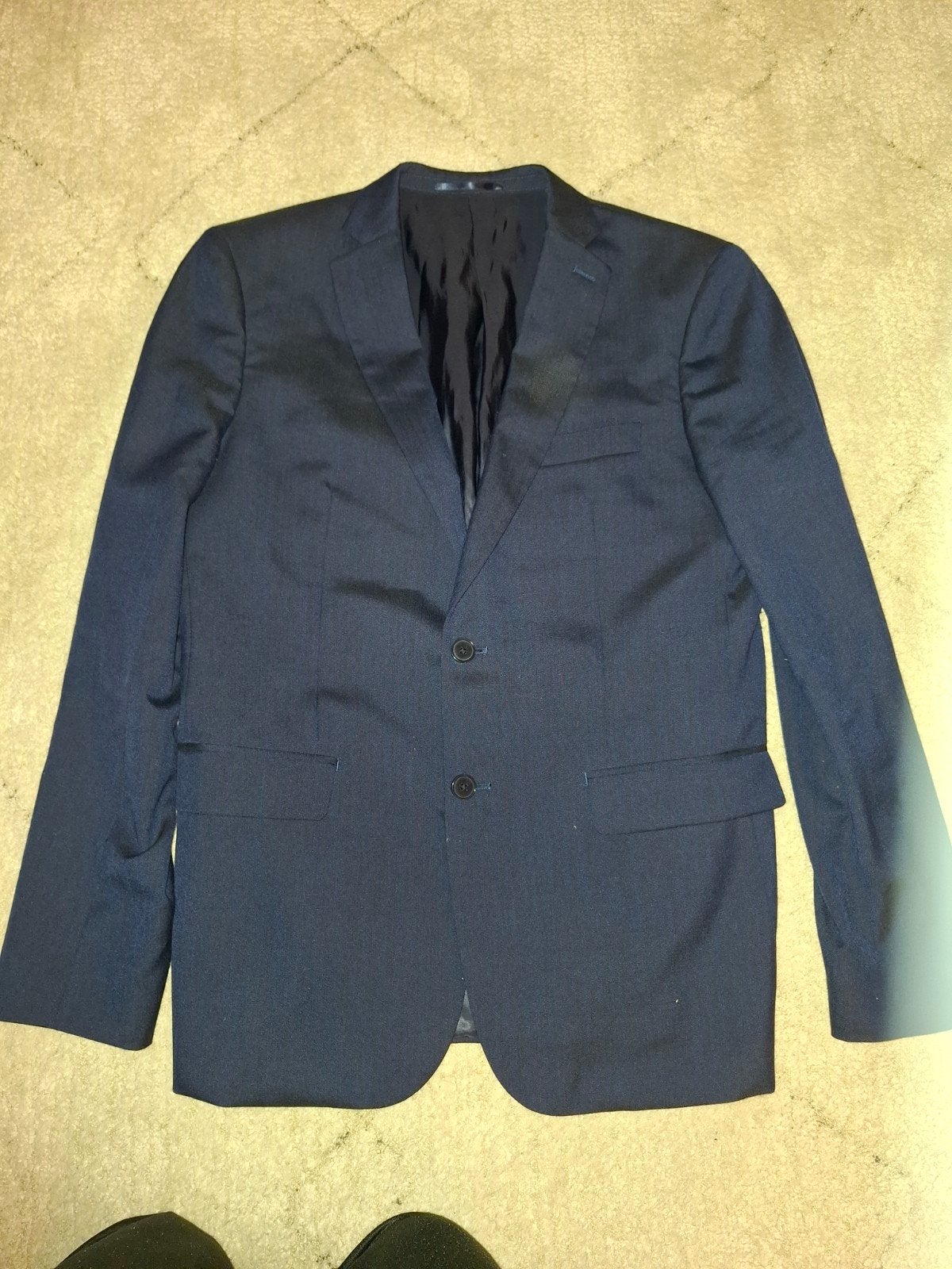 WE Marine Blauw Colbert Maat 50 - Herstelbare Beschadiging, Kleding | Heren, Kostuums en Colberts, WE, Ophalen of Verzenden, Gedragen