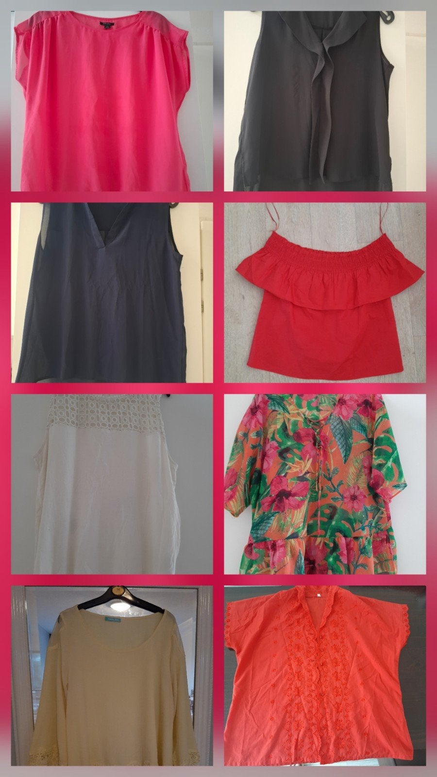 Opruiming! 8 Zomer Blouses - Maat L, XL (40 t/m 44), Ophalen of Verzenden, Gedragen, Maat 42/44 (L), Rood