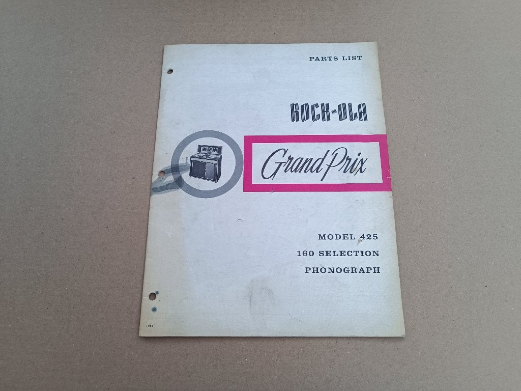 Parts Catalogus Rock-Ola 425GP (1965) jukebox, Verzenden, Gebruikt, 1950 tot 1960, Seeburg