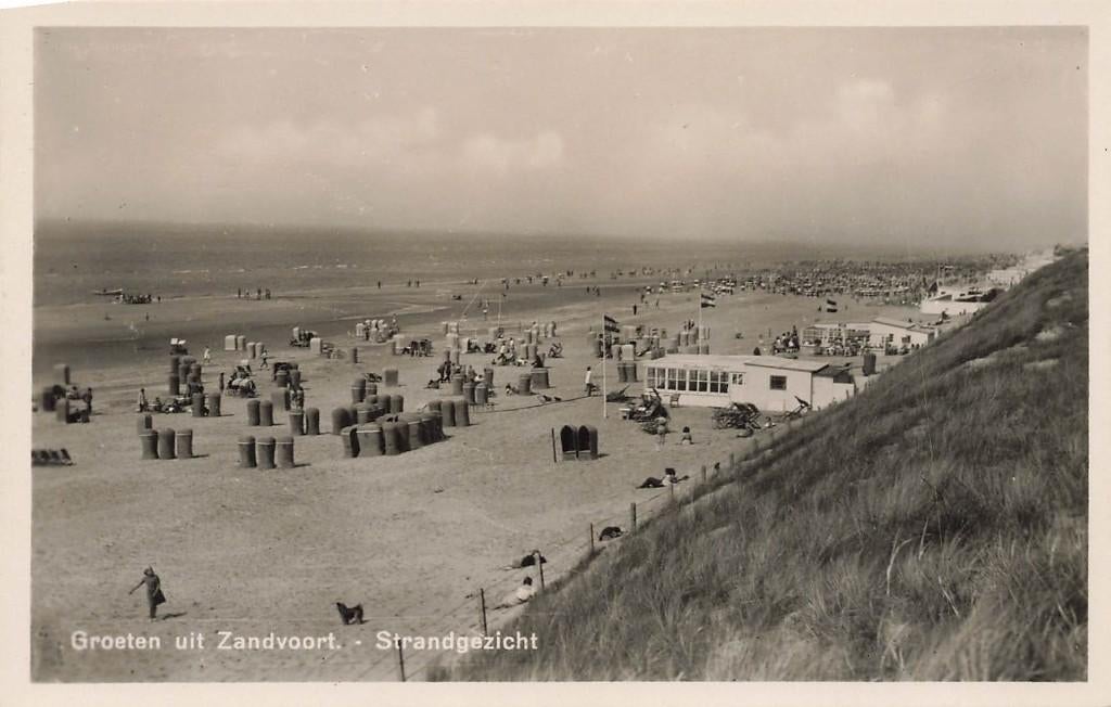 Zandvoort, Strandgezicht, Ophalen of Verzenden, 1940 tot 1960, Ongelopen, Noord-Holland