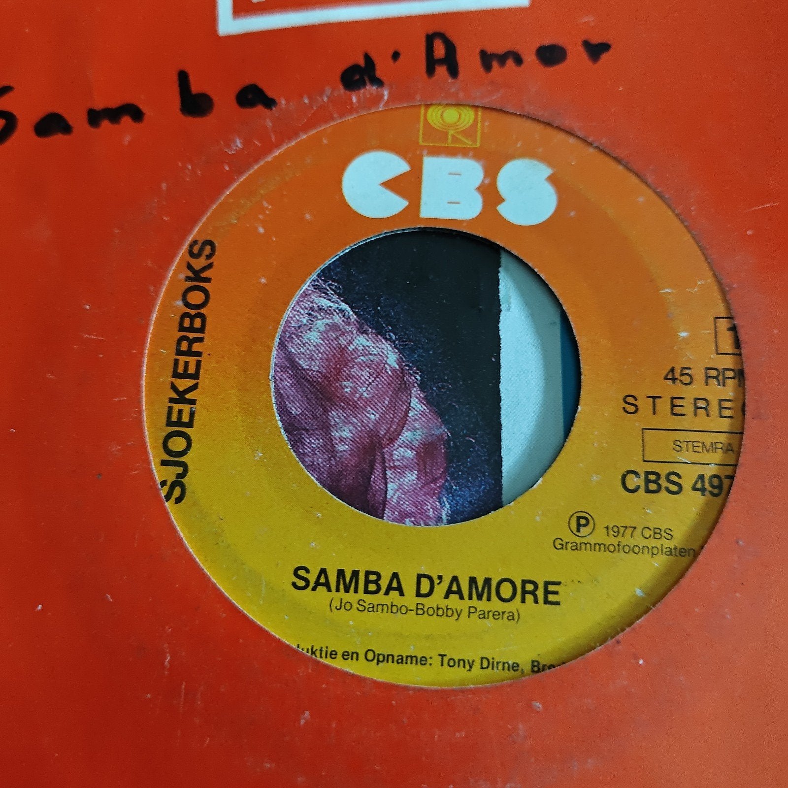 sjoekerboks samba d'Amore - CBS 45 RPM Single (1977), Cd's en Dvd's, Gebruikt, 7 inch, Ophalen of Verzenden, EP