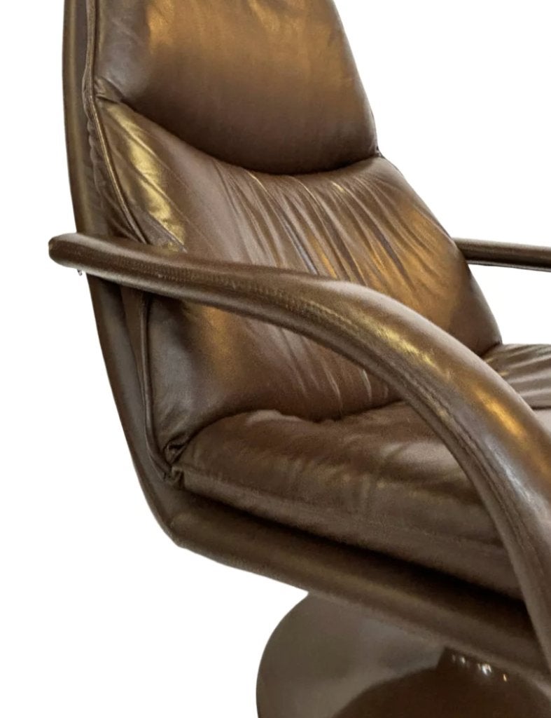 Vintage Fauteuil Lounge Geoffrey Harcourt Artifort Stijl, Huis en Inrichting, Fauteuils, Gebruikt, Vintage, 75 tot 100 cm, Leer