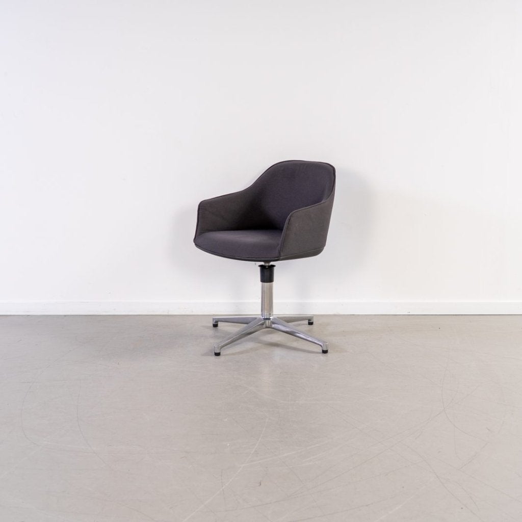 Vitra Softshell Stoel Grijs Stof - Aluminium, Niet ingevuld, Zo goed als nieuw, Niet ingevuld, Niet ingevuld