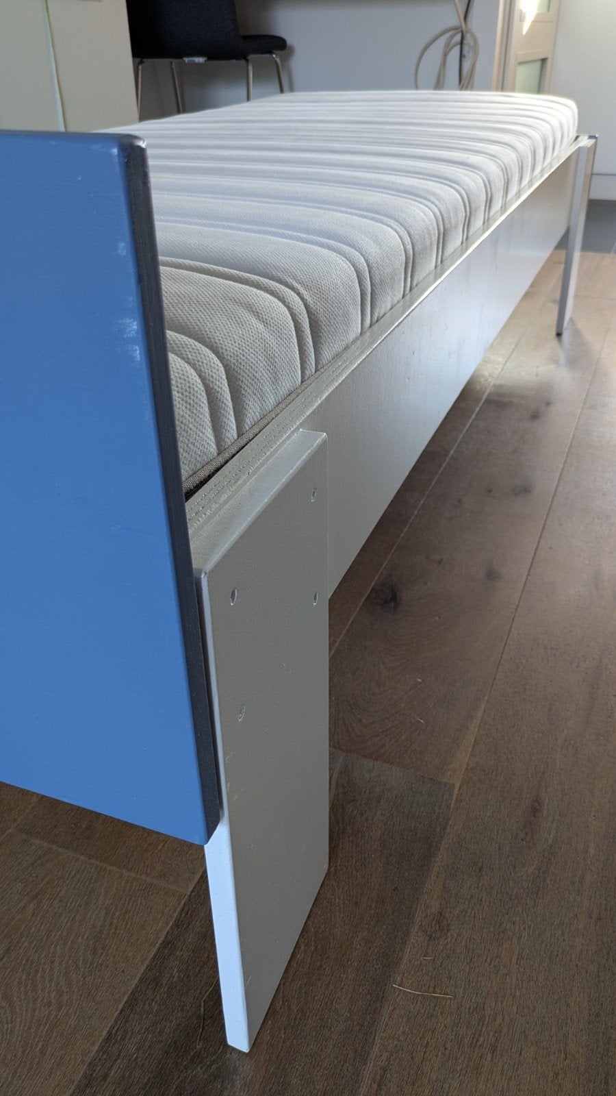 Eenpersoonsbed met IKEA lattenbodem en matras, Ophalen, Gebruikt, Eenpersoons, Wit