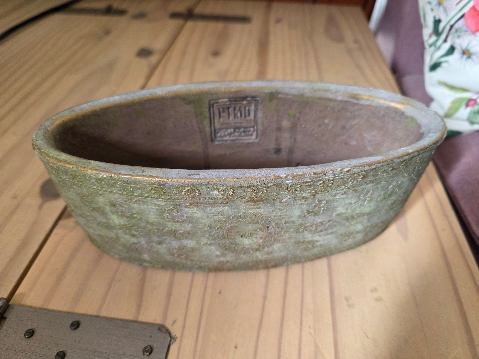 Ovale plantenbak van gietijzer, antiek-look, Antiek en Kunst, Ophalen of Verzenden