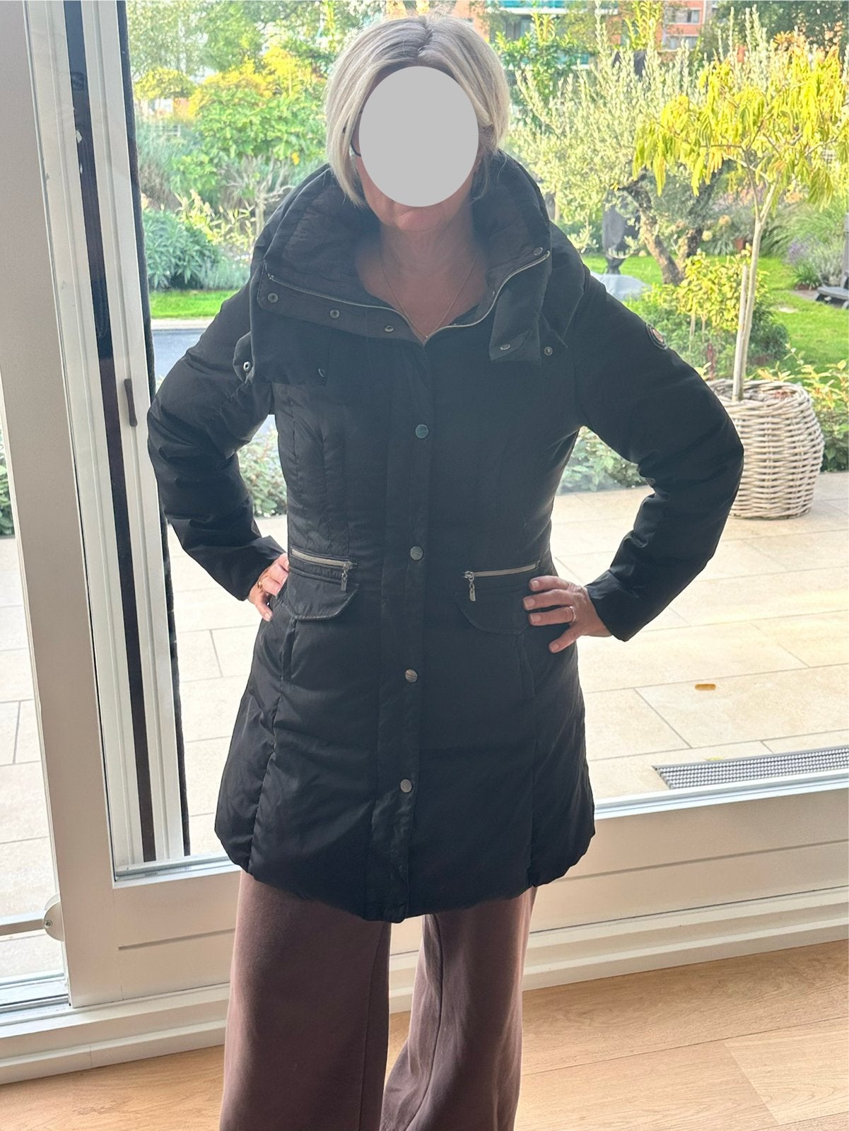 Beaumont Winterjas Zwart met Bruine Accenten Maat 42, Kleding | Dames, Ophalen of Verzenden, Zo goed als nieuw, Maat 42/44 (L)