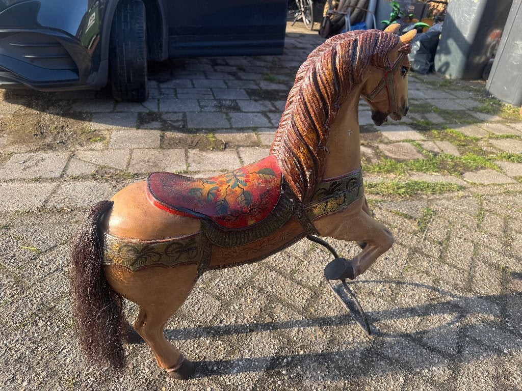 antiek paard op standaard 1 meter, Ophalen of Verzenden