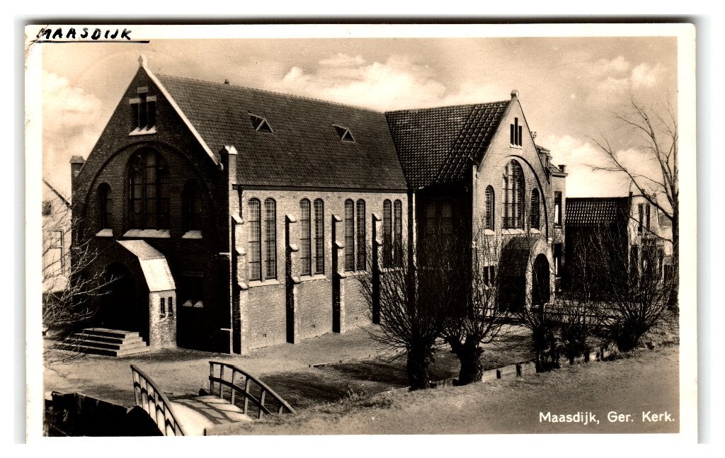 Maasdijk, Ger. Kerk, Verzenden, 1920 tot 1940, Gelopen, Zuid-Holland
