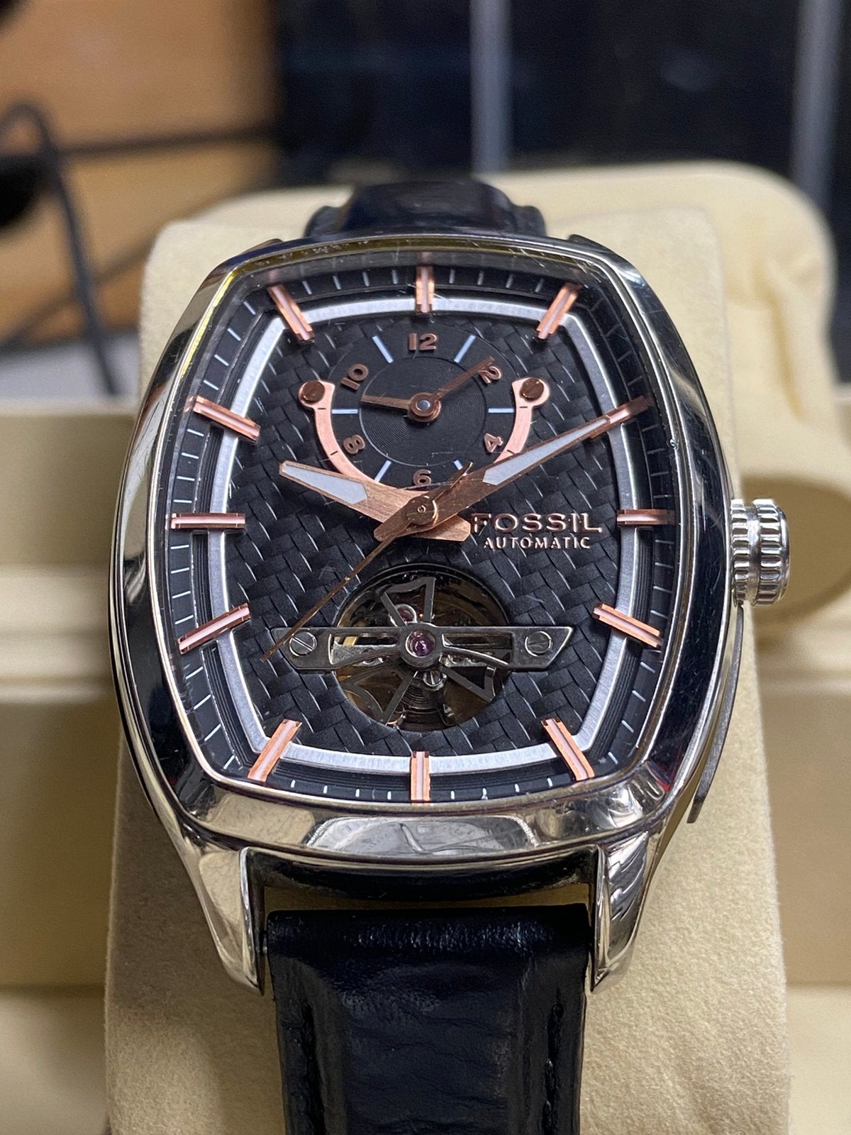 Fossil Automatic, Ophalen of Verzenden, Zo goed als nieuw, Bruin, Jongen of Meisje
