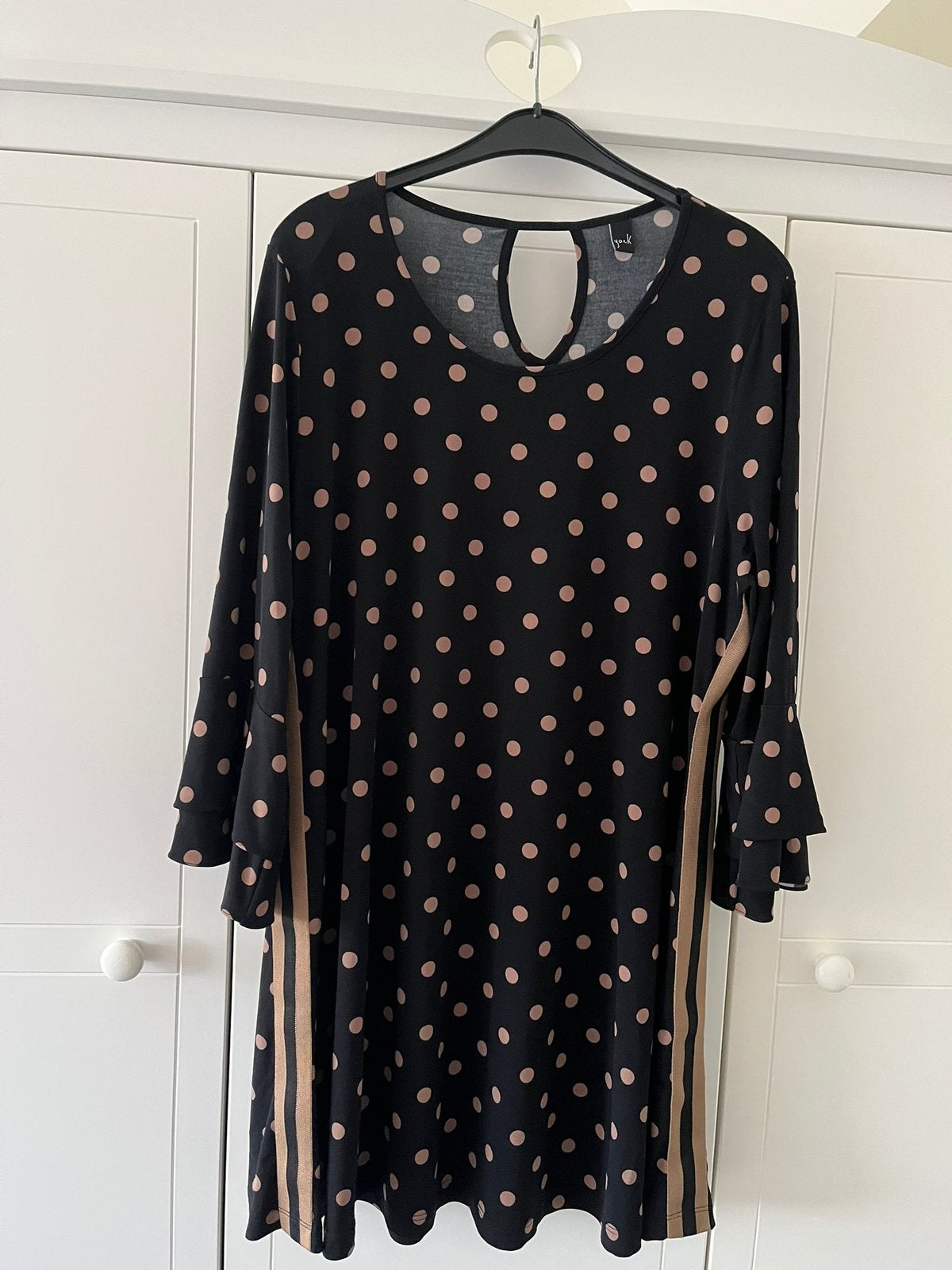 Dames tuniek / shirt wide bottom zwart bruin Yoek 46/48 (L), Kleding | Dames, Ophalen of Verzenden, Zo goed als nieuw, Maat 46/48 (XL) of groter