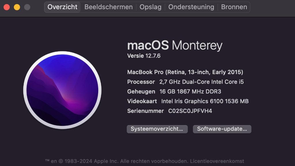 Foto 11 van Macbook Pro 2015 13" I5/16Gb/500 SSD.
