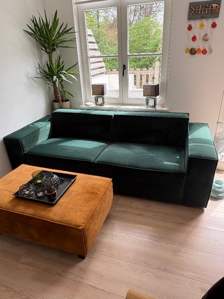 Cartel Living bank donker groen, Ophalen, Design, Driepersoons, 75 tot 100 cm