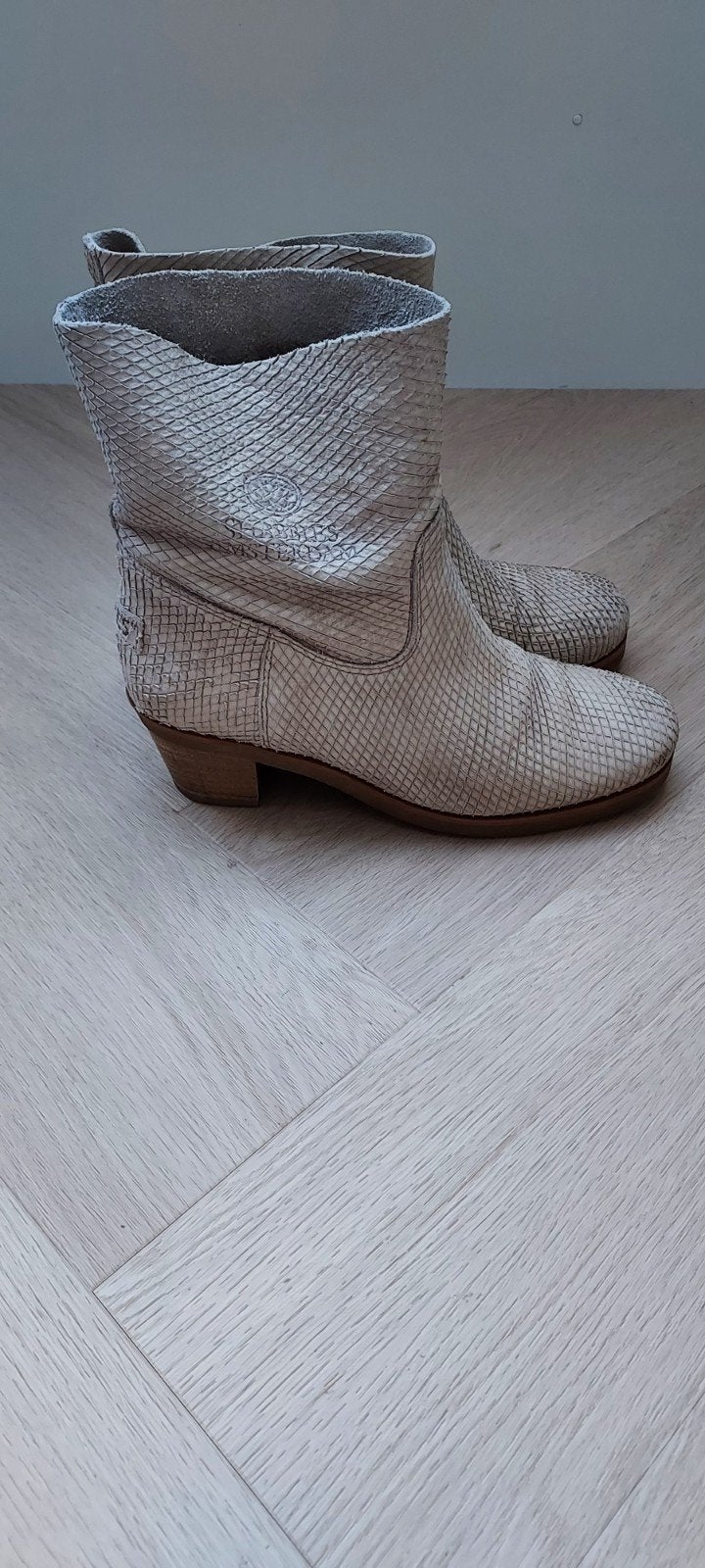 Shabbies Amsterdam enkellaarsjes beige mt. 38, Ophalen of Verzenden