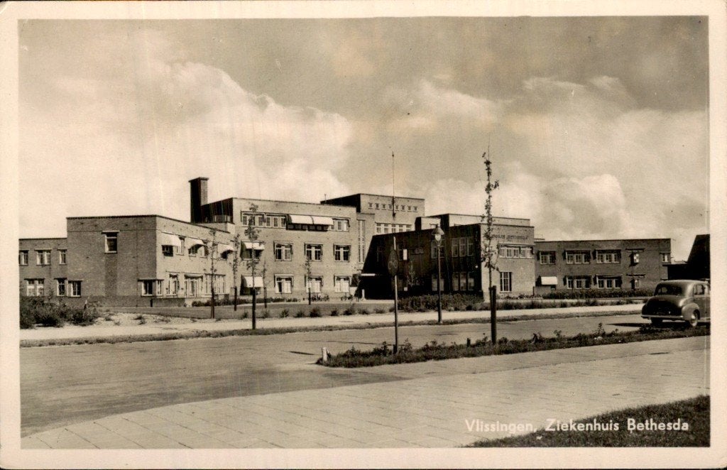 Vlissingen - Ziekenhuis Bethesda - Gevel, Ophalen of Verzenden, 1940 tot 1960, Gelopen, Zeeland