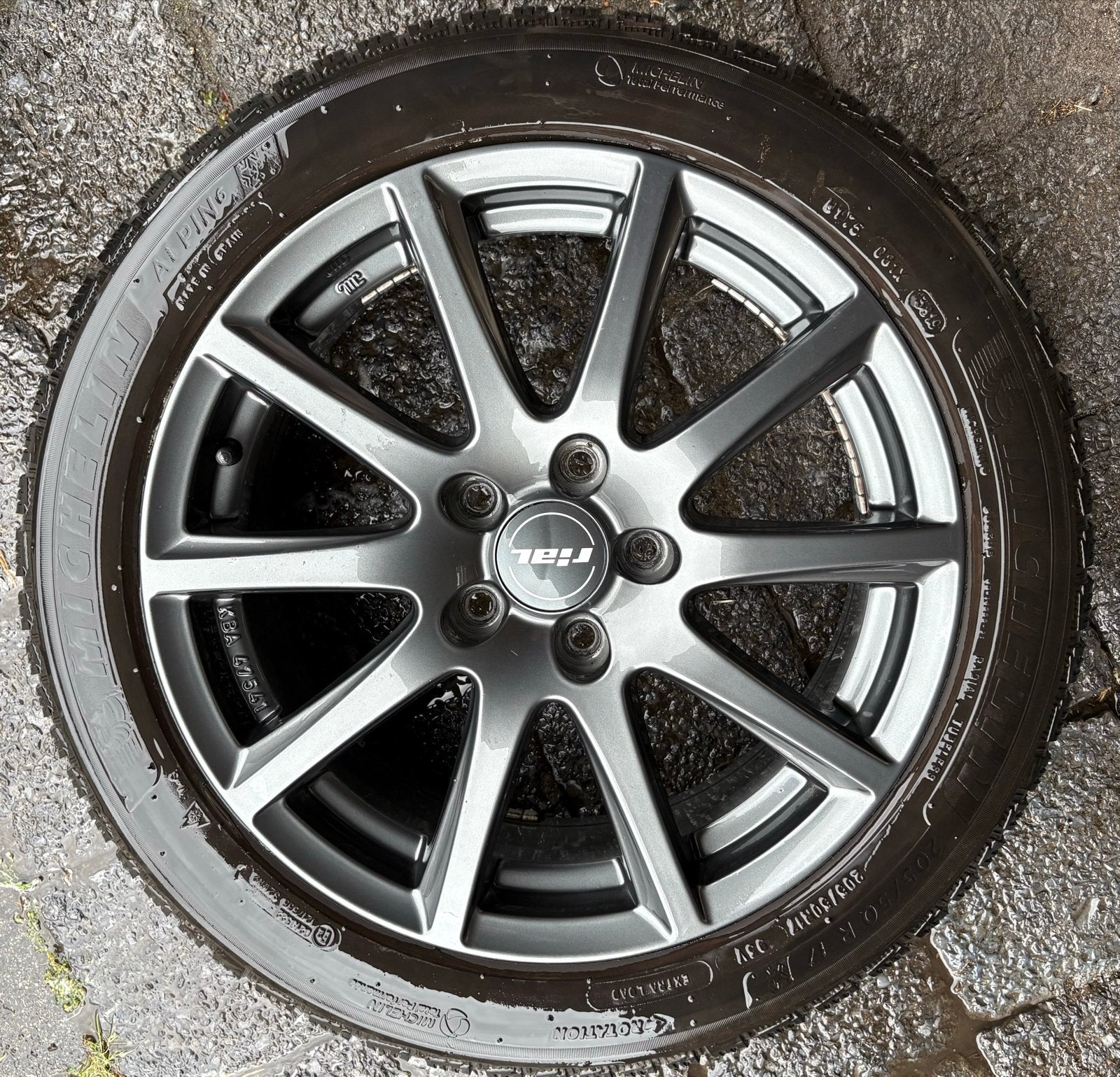 Set van 4 Michelin Alpine 4 seizoenen op Rial velgen, Ophalen, Gebruikt, Banden en Velgen, 17 inch